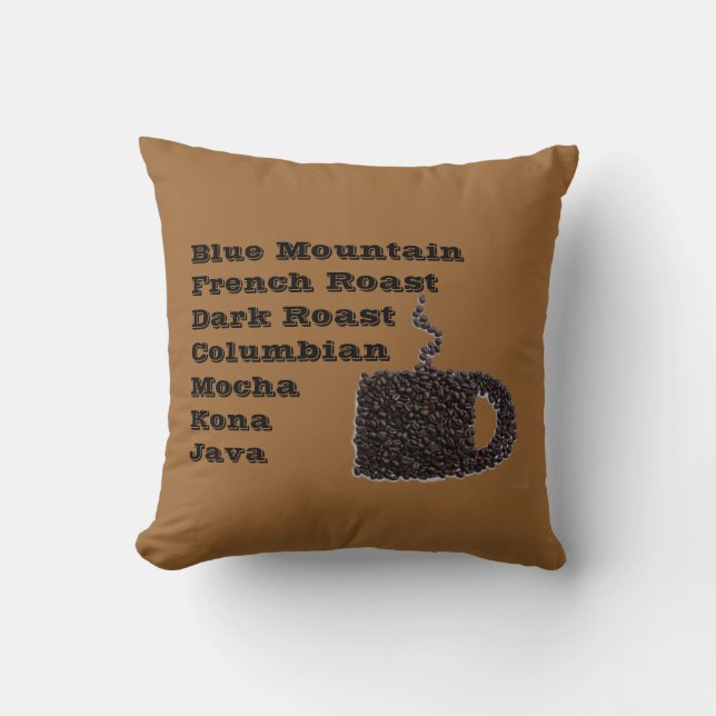 Blue Mountain Java Kona Coffee Designer Coussin (Recto)