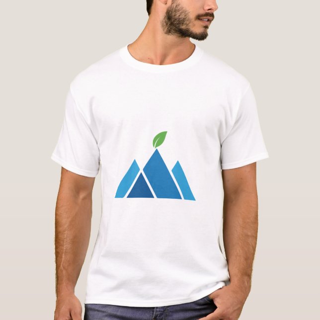 Blue Mountain Leaf Nature Eco Adventure T-Shirt (Devant)
