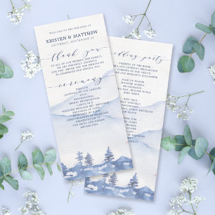 Blue Mountain Rustic Watercolor Programme de maria
