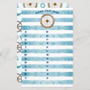 Blue Nautical Sailor Baby shower Nom Ce Bébé