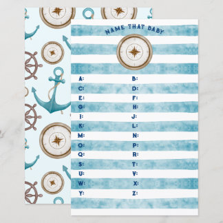 Blue Nautical Sailor Baby shower Nom Ce Bébé