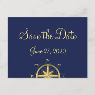 Blue Nautical Wedding Enregistrer La Date Cartes P