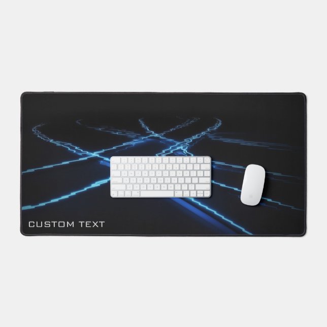 Blue Neon Lights Custom Gaming Extended Desk Mat (Clavier et souris)