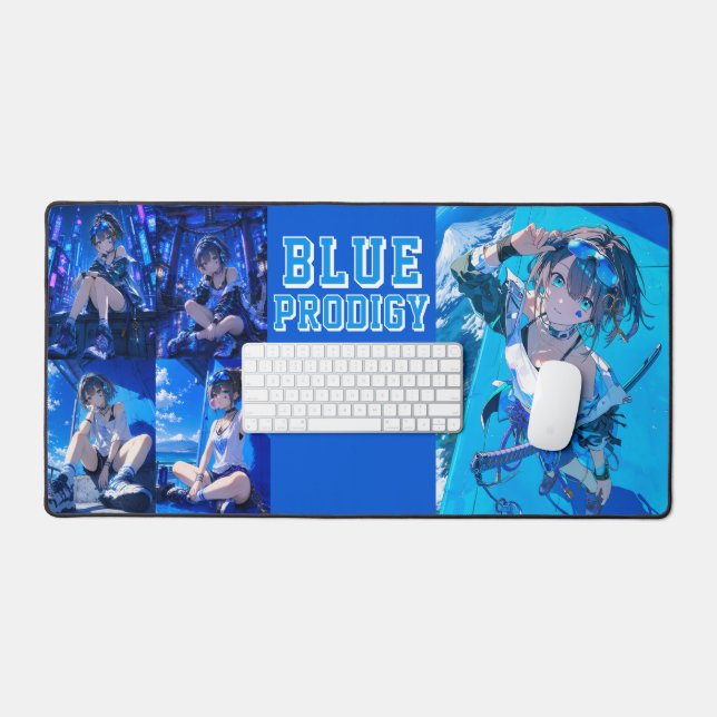 Blue Neon Prodigy Tokyo Cyberpunk Anime Large (Clavier et souris)