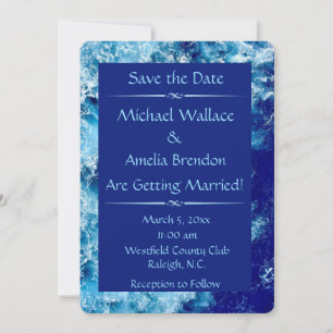 Blue Ocean Water Wedding Enregistrer la carte Date