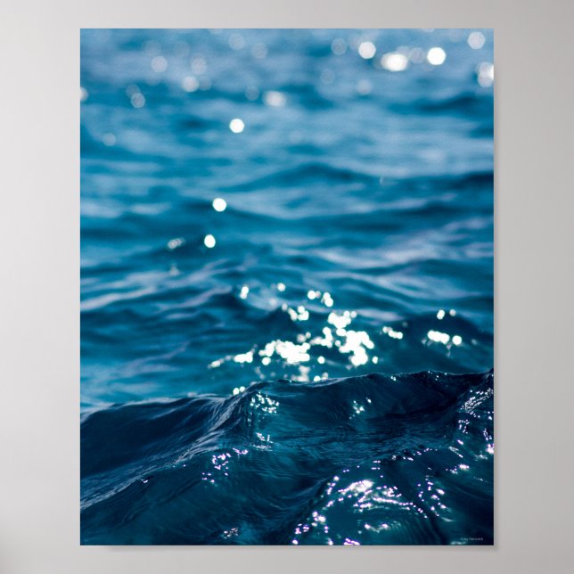 Blue Ocean Wave Poster (Devant)
