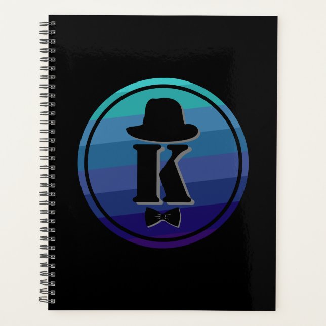 Blue Ombre Nom Monogramme Initial Pour Hommes (Devant)