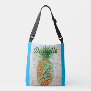 Blue Orange Ananas Girls Nom art Crossbody Sac