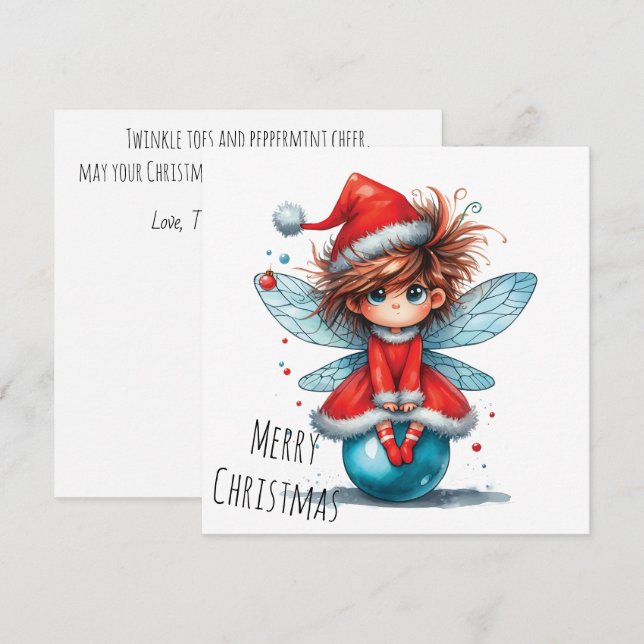 Blue Ornament Fairy – Holiday Card (Devant / Derrière)