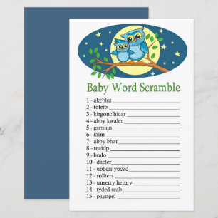 Blue Owl Baby mot scramble jeu