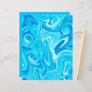 Blue Paint Swirl Art moderne Water Surf Craft