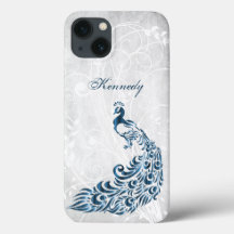 Blue Peacock Personnalisé iPhone X coque