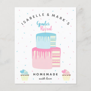 Blue Pink Cake Genre Revela Party Invitation