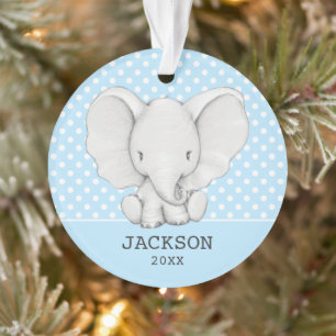 Blue Polka Dot Elephant Personnalisé Garçon béb