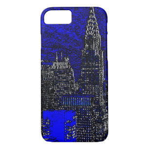 Blue Pop Art New York City iPhone 7 Coque