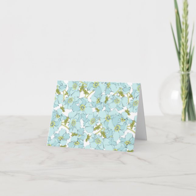Blue Poppy Blank Note cards (Devant)