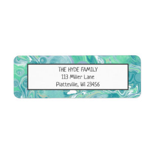 Blue Pour Peinture Étiquette d'art fluide