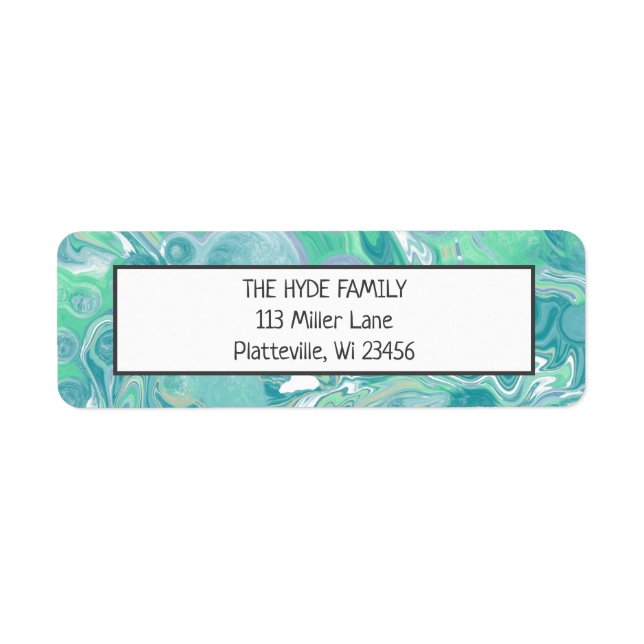 Blue Pour Peinture Étiquette d'art fluide (Devant)