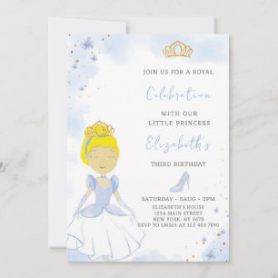 Blue Princess Invitation d'anniversaire