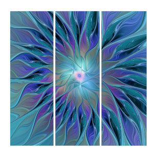 Blue Purple Flower Dream Abstrait Fractal Art