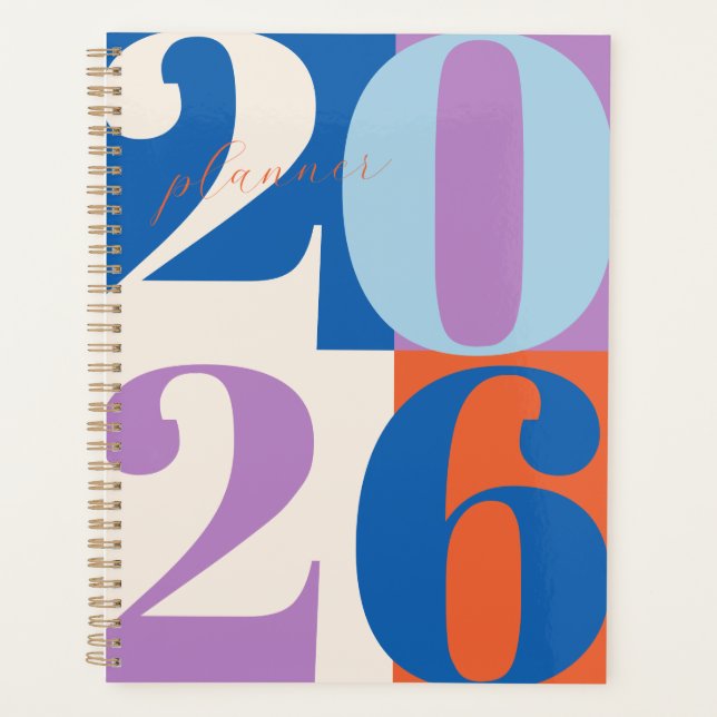 Blue Purple Orange Bold Year Color Block Planner (Devant)