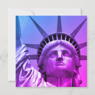 Blue Purple Pop Art Statue de la Liberté New York