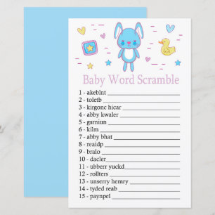 Blue Rabbit Baby jeu de brouillage de mot de lapin