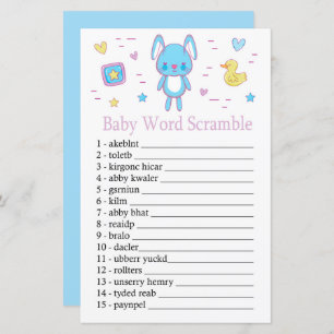 Blue Rabbit Baby jeu de brouillage de mot de lapin