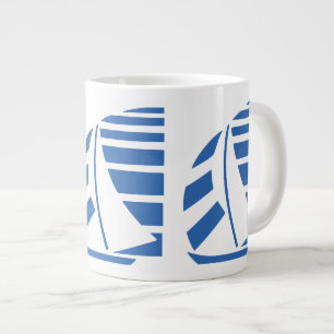 Blue Racing Boats Jumbo Coffee Mug
