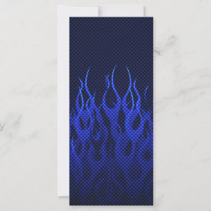 Blue Racing Flames on Carbon Fiber