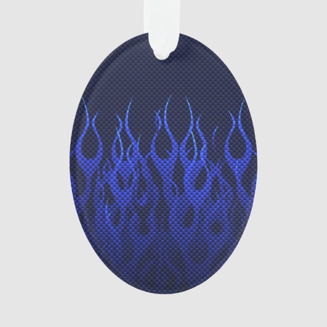 Blue Racing Flames on Carbon Fiber (devant)