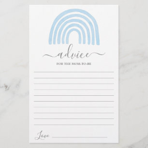 Blue Rainbow Conseils pour la maman à être carte