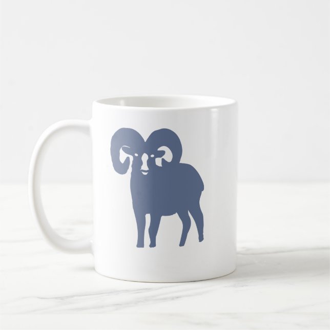 Blue Ram Silhouette Aries Coffee Mug (Gauche)