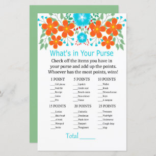 Blue Red Flowers Qu'y a-t-il dans votre sac à main