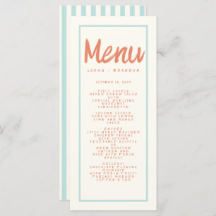 Blue Red manuscrit Typographie Retro Mariage Menu