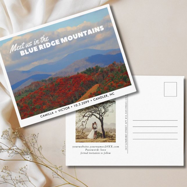 Blue Ridge Mountains Save the Date Carte postale (Blue Ridge Mountains Save the Date Postcard
)