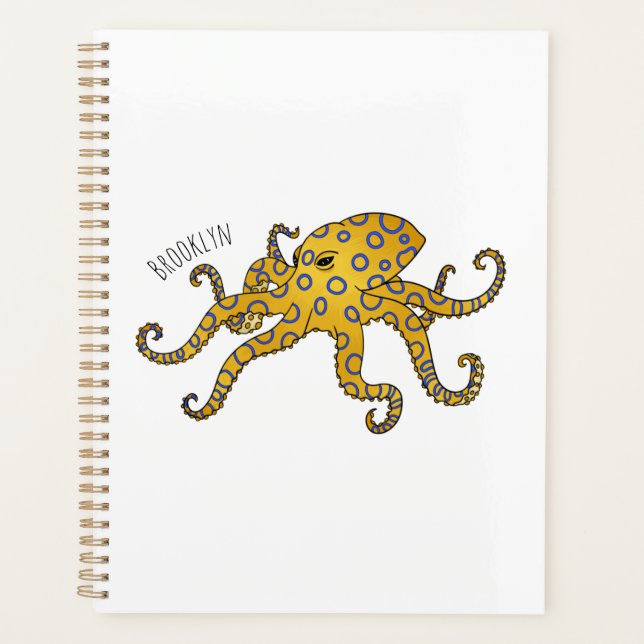 Blue-ringed octopus cartoon illustration  (Devant)