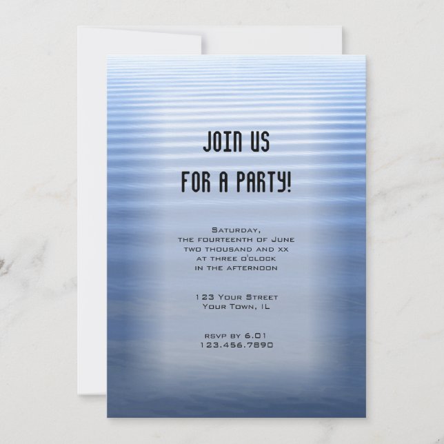 Blue Rippled Water All Purpose Party Invitation (Devant)
