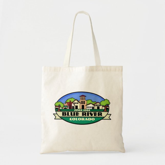 Blue River Colorado petite ville sac réutilisable (Devant)