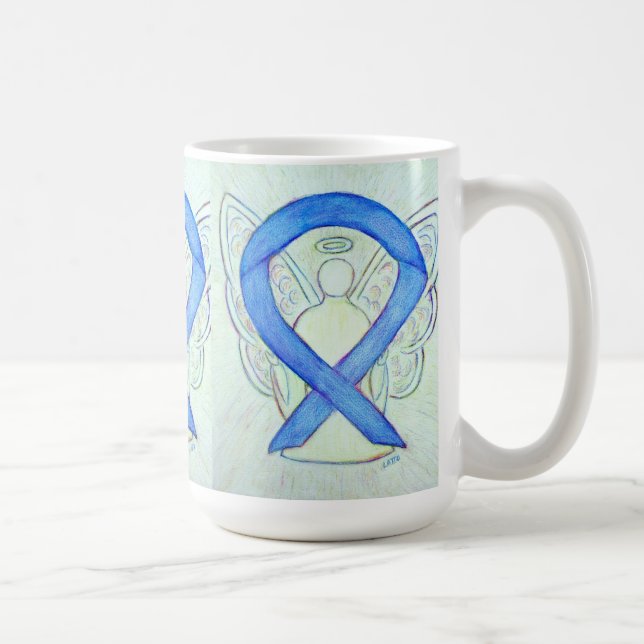 Blue River Sensibilisation Ruban Angel Art Mug (Droite)