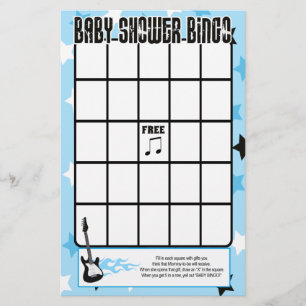 Blue Rock Star Baby shower Bingo Jeu