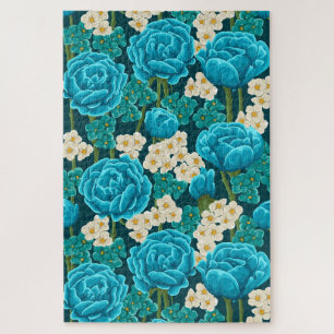 Blue Rose Garden Jigsaw Puzzle