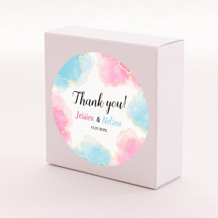 Blue rose genre révéler des autocollants ronds de 