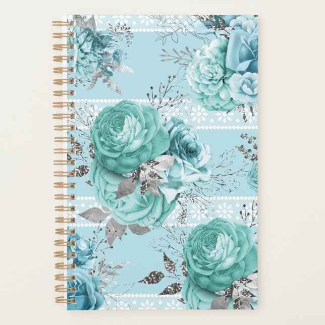 Blue Roses Lace and Silver details (Devant)