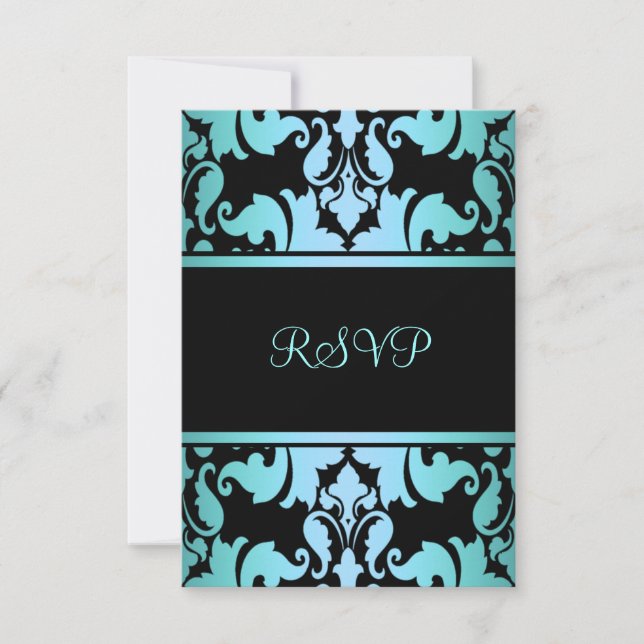 Blue Royal Damask RSVP (Devant)