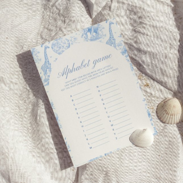 Blue Safari Toile de Jouy Alphabet Games (Créateur téléchargé)