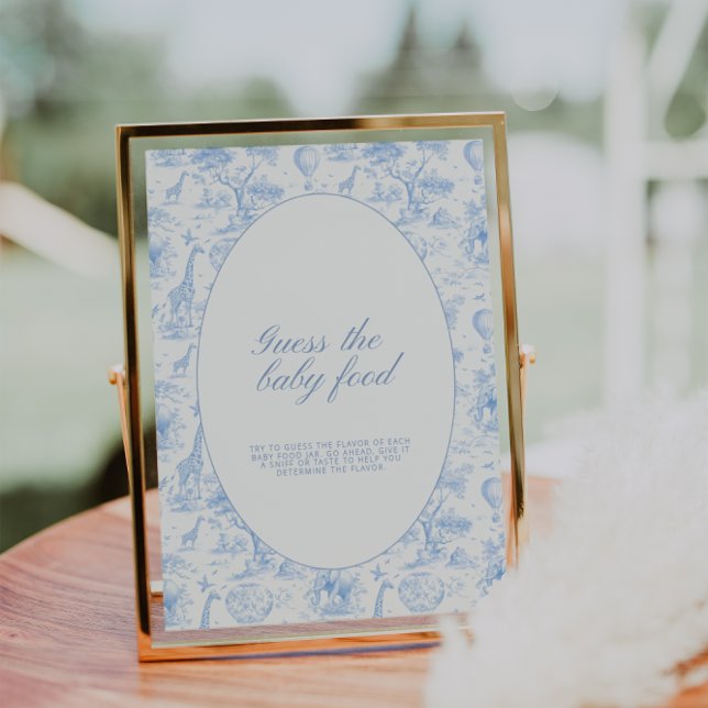 Blue Safari Toile de Jouy Guess the baby food sign (Créateur téléchargé)