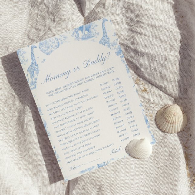 Blue Safari Toile de Jouy Mommy or daddy Games (Créateur téléchargé)