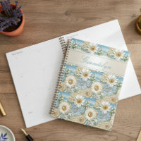 Blue Satin Daisy & Pearles 3D