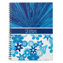 Blue Satin in Flowers Personalized Journal